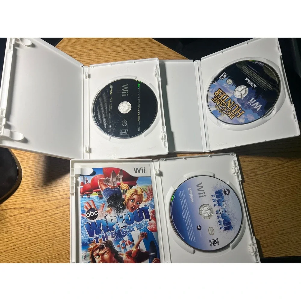 Nintendo Wii Game Bundle Spider-Man 3 Wipeout Cabela's Big Game Hunter Lot of 3